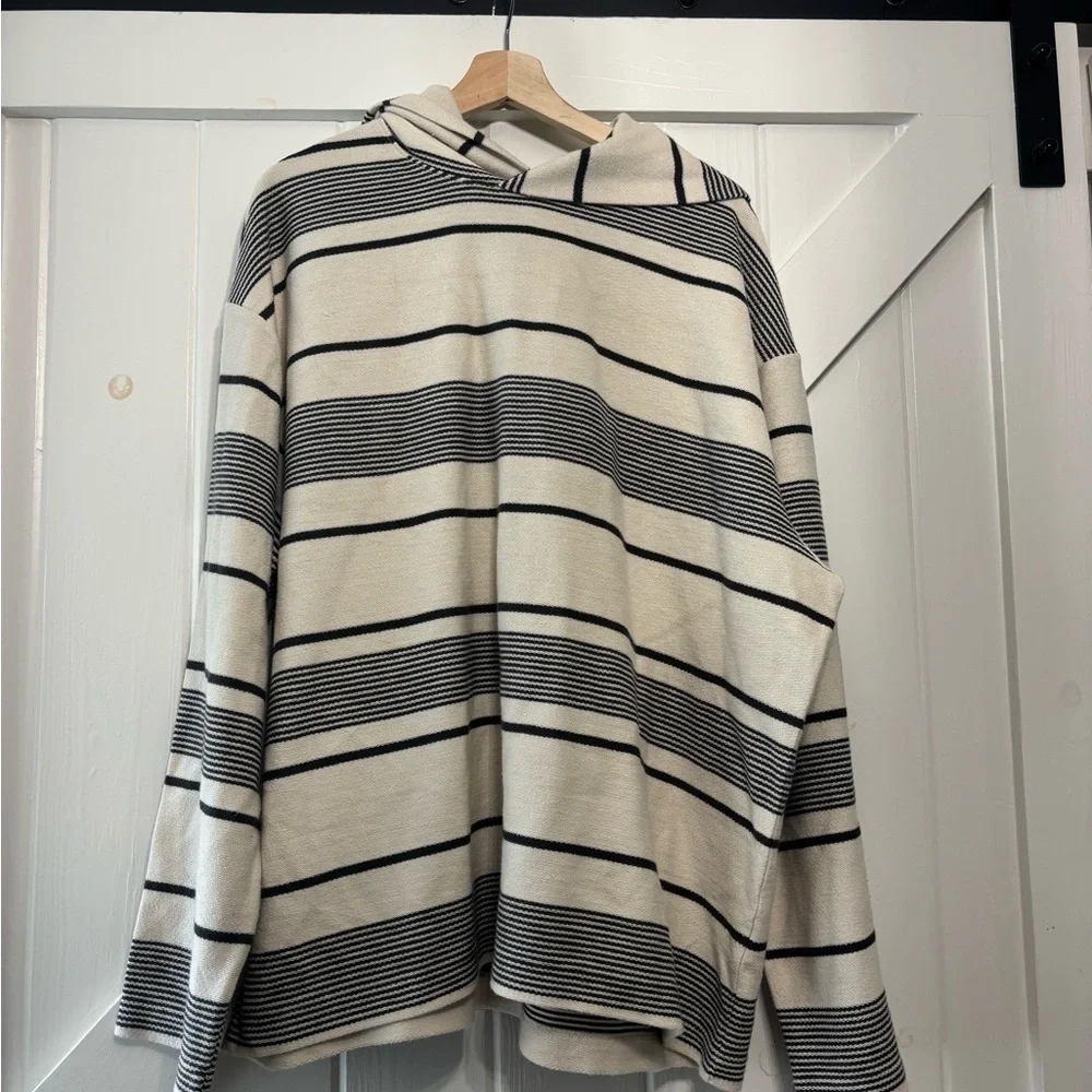 AE Striped Terry Baja Hoodie Relaxed Breathable Comfort Beach Surfer L